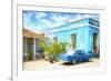 Cuba Painting - Blue Life-Philippe Hugonnard-Framed Art Print