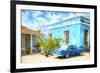 Cuba Painting - Blue Life-Philippe Hugonnard-Framed Art Print