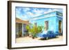 Cuba Painting - Blue Life-Philippe Hugonnard-Framed Art Print