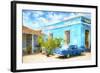 Cuba Painting - Blue Life-Philippe Hugonnard-Framed Art Print