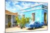 Cuba Painting - Blue Life-Philippe Hugonnard-Mounted Art Print