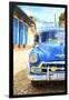 Cuba Painting - Blue Taxi-Philippe Hugonnard-Framed Art Print