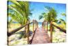 Cuba Painting - Boardwalk II-Philippe Hugonnard-Stretched Canvas