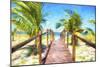 Cuba Painting - Boardwalk II-Philippe Hugonnard-Mounted Art Print