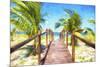 Cuba Painting - Boardwalk II-Philippe Hugonnard-Mounted Art Print