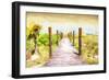 Cuba Painting - Boardwalk on the Beach at Sunset-Philippe Hugonnard-Framed Art Print