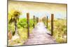 Cuba Painting - Boardwalk on the Beach at Sunset-Philippe Hugonnard-Mounted Art Print