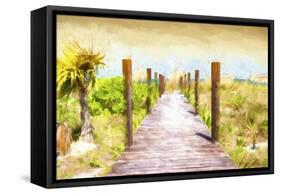 Cuba Painting - Boardwalk on the Beach at Sunset-Philippe Hugonnard-Framed Stretched Canvas