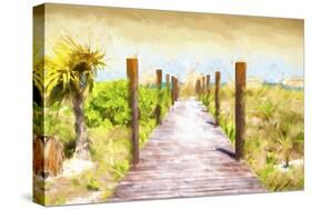 Cuba Painting - Boardwalk on the Beach at Sunset-Philippe Hugonnard-Stretched Canvas