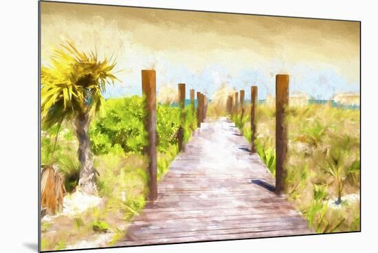 Cuba Painting - Boardwalk on the Beach at Sunset-Philippe Hugonnard-Mounted Art Print