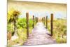 Cuba Painting - Boardwalk on the Beach at Sunset-Philippe Hugonnard-Mounted Art Print