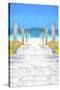 Cuba Painting - Boardwalk on the Beach-Philippe Hugonnard-Stretched Canvas