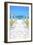 Cuba Painting - Boardwalk on the Beach-Philippe Hugonnard-Framed Art Print