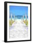 Cuba Painting - Boardwalk on the Beach-Philippe Hugonnard-Framed Art Print