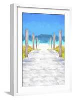 Cuba Painting - Boardwalk on the Beach-Philippe Hugonnard-Framed Art Print