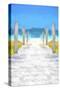 Cuba Painting - Boardwalk on the Beach-Philippe Hugonnard-Stretched Canvas