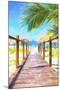 Cuba Painting - Boardwalk-Philippe Hugonnard-Mounted Art Print