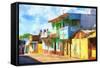 Cuba Painting - Bright Colors-Philippe Hugonnard-Framed Stretched Canvas