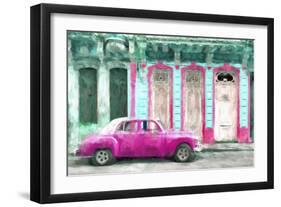 Cuba Painting - Candy Pink-Philippe Hugonnard-Framed Art Print