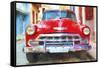 Cuba Painting - Classic Car-Philippe Hugonnard-Framed Stretched Canvas