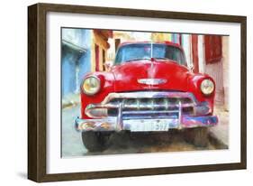 Cuba Painting - Classic Car-Philippe Hugonnard-Framed Art Print