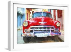 Cuba Painting - Classic Car-Philippe Hugonnard-Framed Art Print