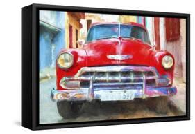 Cuba Painting - Classic Car-Philippe Hugonnard-Framed Stretched Canvas