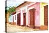 Cuba Painting - Colorful Alley-Philippe Hugonnard-Stretched Canvas