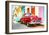 Cuba Painting - Colorful Chevys-Philippe Hugonnard-Framed Art Print