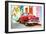 Cuba Painting - Colorful Chevys-Philippe Hugonnard-Framed Art Print