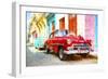 Cuba Painting - Colorful Chevys-Philippe Hugonnard-Framed Art Print