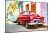 Cuba Painting - Colorful Chevys-Philippe Hugonnard-Mounted Art Print