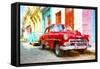 Cuba Painting - Colorful Chevys-Philippe Hugonnard-Framed Stretched Canvas