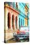 Cuba Painting - Colorful Facades of Havana-Philippe Hugonnard-Stretched Canvas