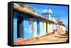 Cuba Painting - Colorful Street II-Philippe Hugonnard-Framed Stretched Canvas