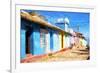 Cuba Painting - Colorful Street II-Philippe Hugonnard-Framed Art Print