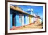 Cuba Painting - Colorful Street II-Philippe Hugonnard-Framed Art Print