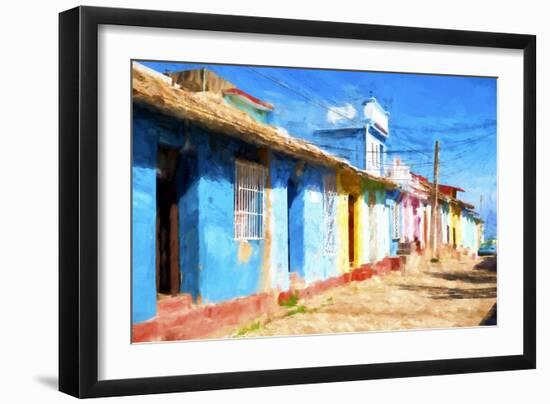 Cuba Painting - Colorful Street II-Philippe Hugonnard-Framed Art Print