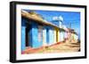 Cuba Painting - Colorful Street II-Philippe Hugonnard-Framed Art Print