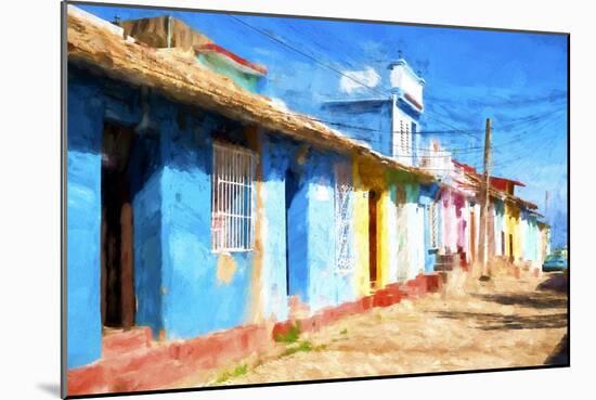 Cuba Painting - Colorful Street II-Philippe Hugonnard-Mounted Art Print