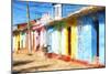 Cuba Painting - Colorful Street-Philippe Hugonnard-Mounted Art Print