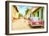 Cuba Painting - Colourful Street-Philippe Hugonnard-Framed Art Print