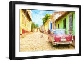 Cuba Painting - Colourful Street-Philippe Hugonnard-Framed Art Print