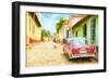 Cuba Painting - Colourful Street-Philippe Hugonnard-Framed Art Print