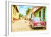 Cuba Painting - Colourful Street-Philippe Hugonnard-Framed Art Print