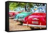 Cuba Painting - Cuba Classic Cars-Philippe Hugonnard-Framed Stretched Canvas