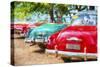 Cuba Painting - Cuba Classic Cars-Philippe Hugonnard-Stretched Canvas