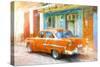 Cuba Painting - Cuban Car-Philippe Hugonnard-Stretched Canvas