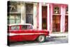 Cuba Painting - Cuban Chevy-Philippe Hugonnard-Stretched Canvas
