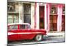 Cuba Painting - Cuban Chevy-Philippe Hugonnard-Mounted Premium Giclee Print